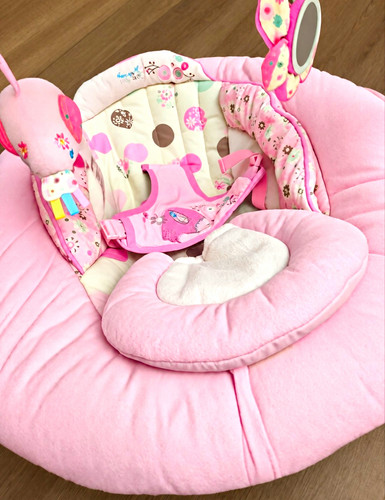 Babywippe rosa weiß mit - rosa/weiß,